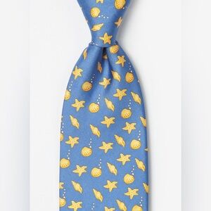 Blue and Yellow Starfish Pattern Tie